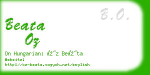 beata oz business card